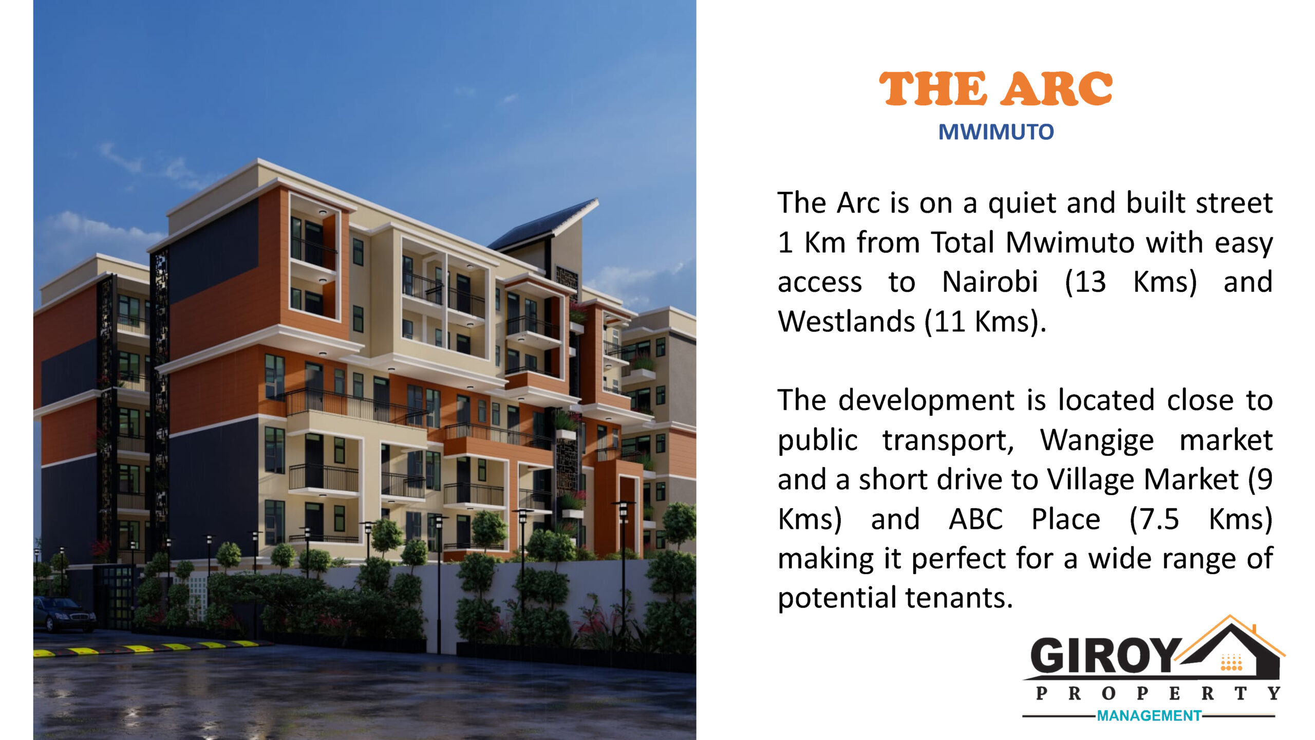 The Arc - Mwimto - One Bedroom and Studio Apartment Building Located near Total Mwimuto, under development3